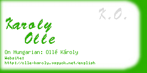 karoly olle business card