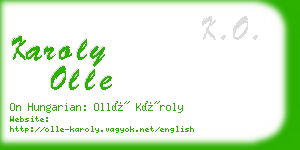 karoly olle business card